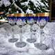 Tharaud Justin President Blue Gold Encrusted Band Cobalt Accent Cordial Glass Set of 4