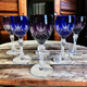 Bohemia Crystal Cut to Clear Overlay Colored Cordial Glasses Set of 6