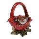 Majolica Love Birds Perched on the Edge Small Basket 