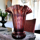 9" Beacon Glass Company Amethyst Giftware Crimped Vase