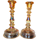 Imperial Glass-Ohio Marigold Candlestick Holders Set of Two 