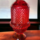 Viking Glimmer Red Diamond Point 2 Piece Candle Lamp