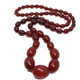 Art Deco Cherry Amber Bakelite 32" Graduated Bead Necklace