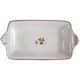 8" Powell Bishop & Stonier Royal Ironstone Tea Leaf Center And Gold Trim Farmhouse Butter Tray