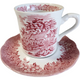 Meakin J & G Romantic England Red Flat Cup & Saucer Set