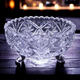 5" American Cut Lead Crystal Round 3-Toed Crimped Bowl Vase