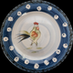 Royal Norfolk Blue Band  White Dots Rooster Center Large Dinner Plate