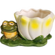 Napco Baby Nursery Planter Smiling Frog with White Lily Flower Japan