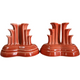  Homer Laughlin Fiesta Poppy Red Pyramid Candle Holder Candlestick Set of Two