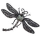 Large Kenneth Jay Lane KJL Marcasite Dragonfly Brooch/Pin