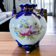 Nippon Dow Sie Coture Cobalt Floral Porcelain Bowl Vase Japan