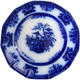 Davenport Amoy 12 Sided Flow Blue Asian Scene Luncheon Plate