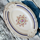 13" Embassy Vitrified China American Floral Center Cobalt Blue Band Gold Filigree Oval Serving Platter 