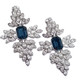 Kenneth Jay Lane KJL Clear & Sapphire Crystal Clip Earrings