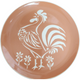  Harker Cock O'Morn White Rooster Coral Background Dinner Plate