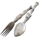 Primitive Tribal Carved Wood Fork and Spoon 