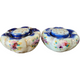 Blue White Hand Painted Floral Salt & Pepper Shaker Japan