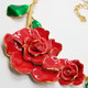 Oscar de la Renta signed 22K Gold Plated Rosette Necklace