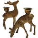 Pair of Brass Reindeer Candle Holders