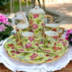 Baum Brothers Formalities Yellow Backgound, Pink Chintz Flowers10 Pc Miniature Tea Set