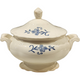 Homer Laughlin Blue Dresden Imperial Flowers Rim  Sugar Bowl & Lid