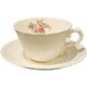 Spode Jewel Billingsley Rose Pink Flat Cup & Saucer Set