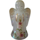 Fenton Art Glass Opalescent Iridescent Girl Praying Angel with Hand Painted Florals Figurine