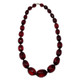 Red Cherry Amber Bakelite 24" Graduated Faceted Bead Necklace