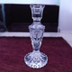 Leonard Silver Mfg Co Frosted Crystal Cut Roses & Leaves Candlestick