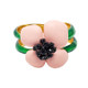 Oscar de la Renta Soft Pink & Green Flower Bracelet