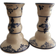 Delft Blue White Porcelain Candle Holders Windmill Floral Boxed