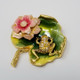 Jay Strongwater Frog and Lily Pad Pin + Pendant