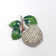 Vintage Forbidden Fruit Apple Pave Crystal & Green Enamel Pot Metal Brooch