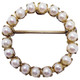 Vintage Small Circular Pearl Brooch Pin 12K Gold FIlled