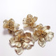 Oscar de la Renta Gold Bold Dangling Flower Drop Clip On Earrings