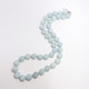 Vintage Natural Aquamarine 10mm Bead Necklace with Sterling Silver Clasp