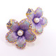 Jay Strongwater “Spring Blossom” Enamel Crystal & Simulated Pearl Clip Earrings