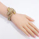 KJL Kenneth Jay Lane Crystal Pavé Crocodile Bangle Bracelet in Gold