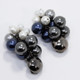 Oscar de la Renta Metallic Faux Metallic Pearl Vine Cluster Clip On Earrings