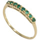 Emerald 14 Karat Yellow Gold Ring, Anniversary Band, .1 Carat Prong Set Emeralds