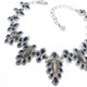 Oscar de la Renta Multicolored Parlor Link Necklace, Blue and Gray, Silvertone