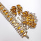 Vintage Demi Parure Aurora Borealis & Amber Crystals Earrings Bracelet Necklace