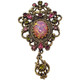 Vintage Sarah Coventry Contessa Pink Opal Rhinestones Pin Pendant