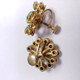 Vintage Screw Back Green Rhinestone Earrings