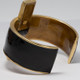 KJL Kenneth Jay Lane Art Deco Geometric Cuff Bracelet, Black Enamel and Gold