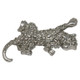 Oscar de la Renta Leopard Brooch Pin, Silvertone