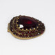 Antique Czechoslovakian Red Glass Crystal Fur, Dress Clip, Early to Mid 1900s