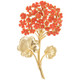 Oscar de la Renta Painted Cayenne Orange Geranium Bouquet Pin Brooch in Gold