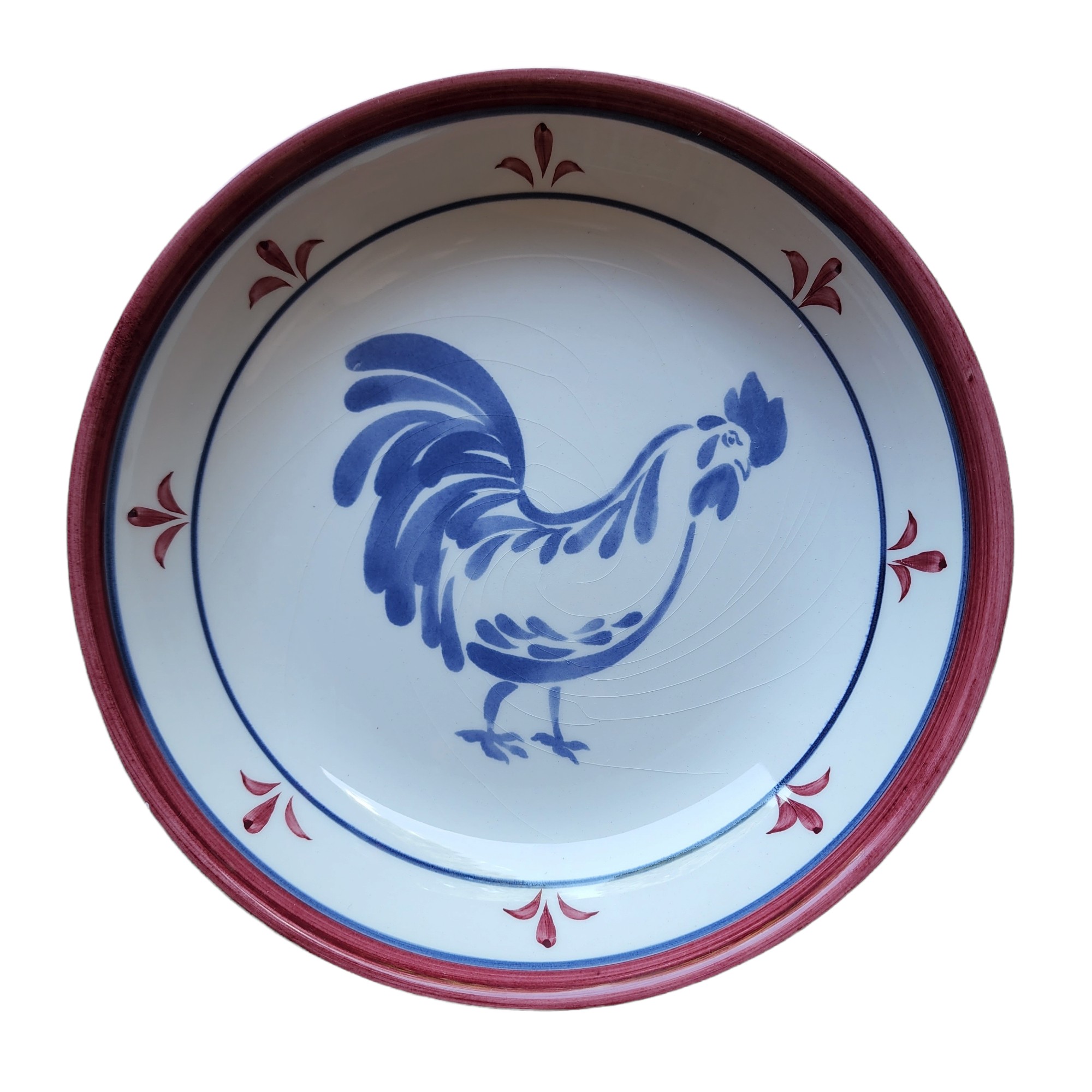 9" WILLIAMSSONOMA Country Rooster Facing Right Individual Pasta Bowl