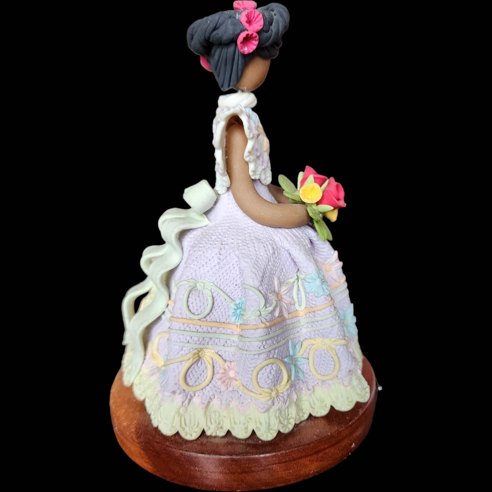 Nora Dominican Republic Faceless Doll Wood Polymer Clay Figurine